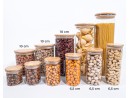 Schmale Vorratsgläser 6 cm hoch Bambusdeckel 10er Set