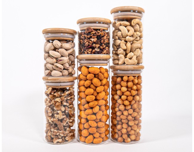 Slim storage jars set of 6 in 6 sizes