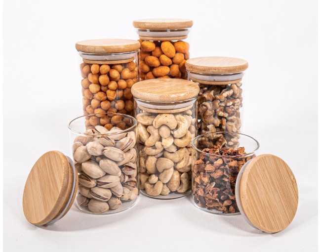 Lot de 6 bocaux de rangement minces en 6 tailles