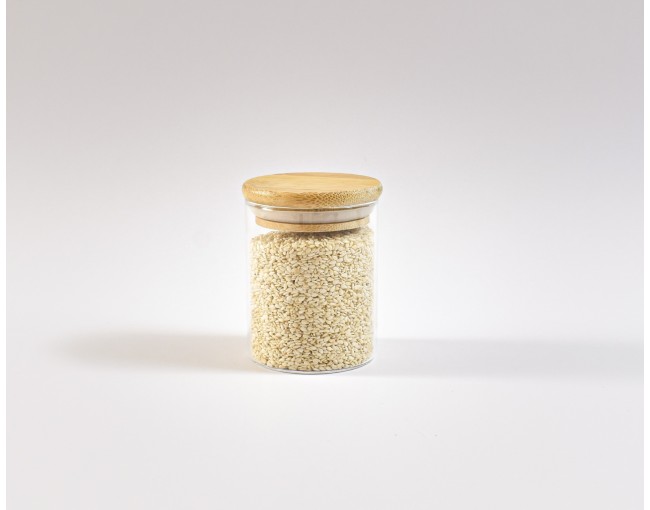 Bocaux de conservation étroits de 8 cm de haut avec couvercles en bambou, lot de 10