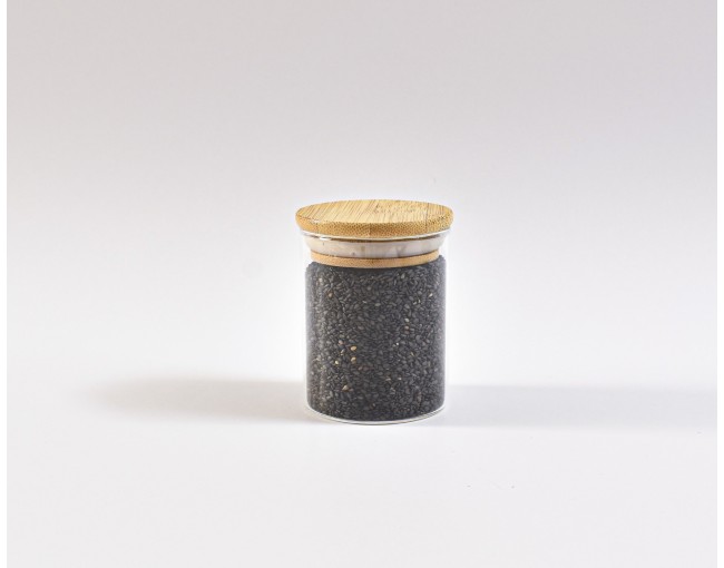 Bocaux de conservation étroits de 8 cm de haut avec couvercles en bambou, lot de 10