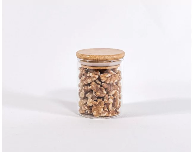 Schmale Gewürzgläser 8 cm hoch Bambusdeckel 10er Set