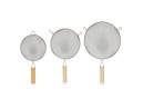 Sieve with wooden handle set of 3