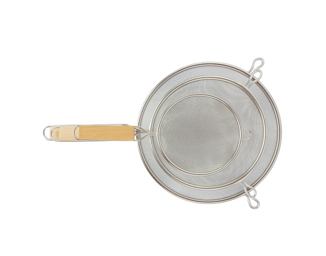 Sieve with wooden handle set of 3