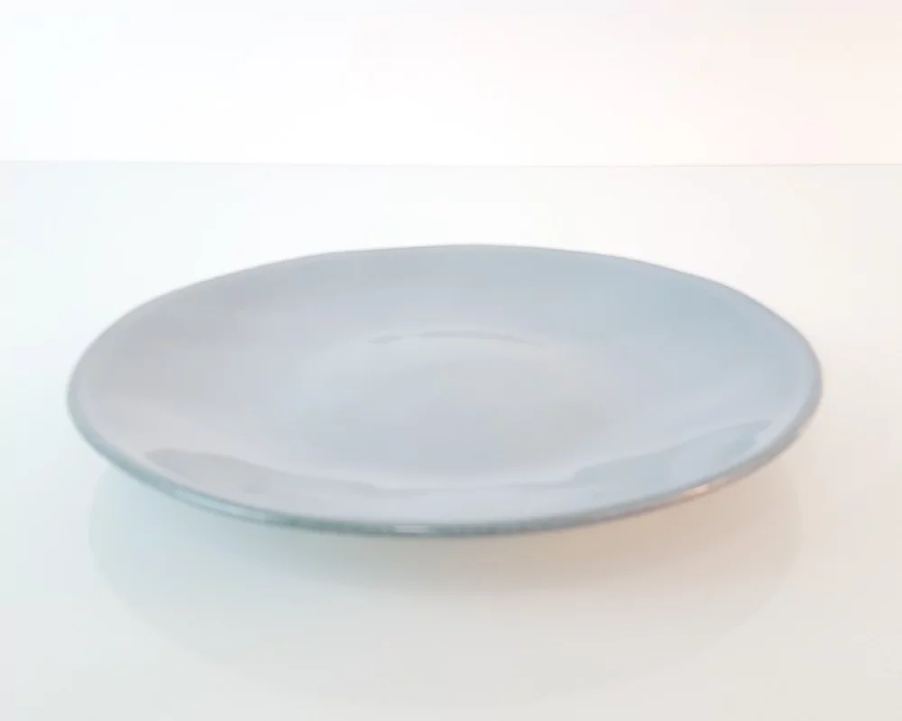 Speiseteller grünblau aus Keramik