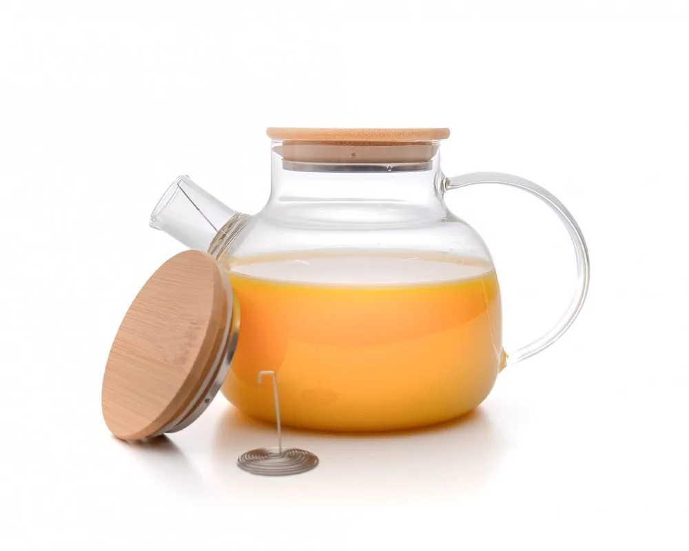 Teekanne mit  Bambus-Deckel 1000 ml