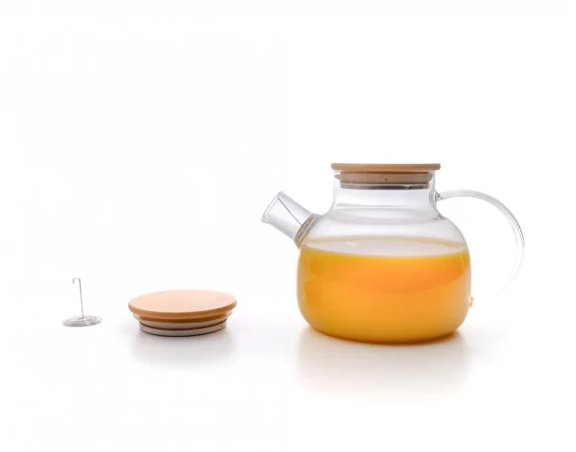 Teekanne mit  Bambus-Deckel 1000 ml
