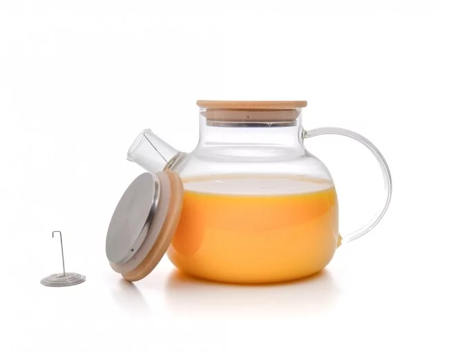 Teekanne mit  Bambus-Deckel 1000 ml