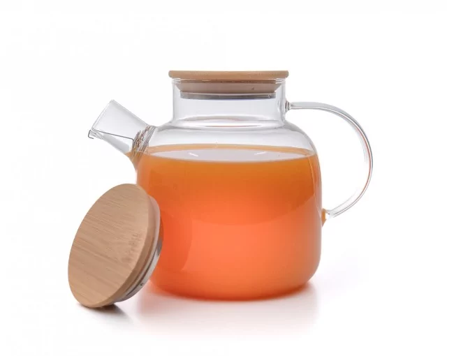 Teekanne mit  Bambus-Deckel 1400 ml