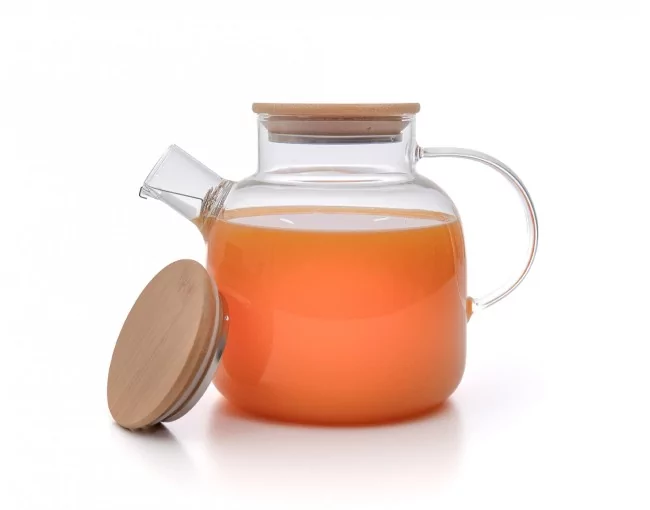 Teekanne mit  Bambus-Deckel 1400 ml