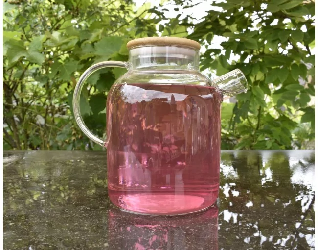 Teekanne mit  Bambus-Deckel 1500 ml