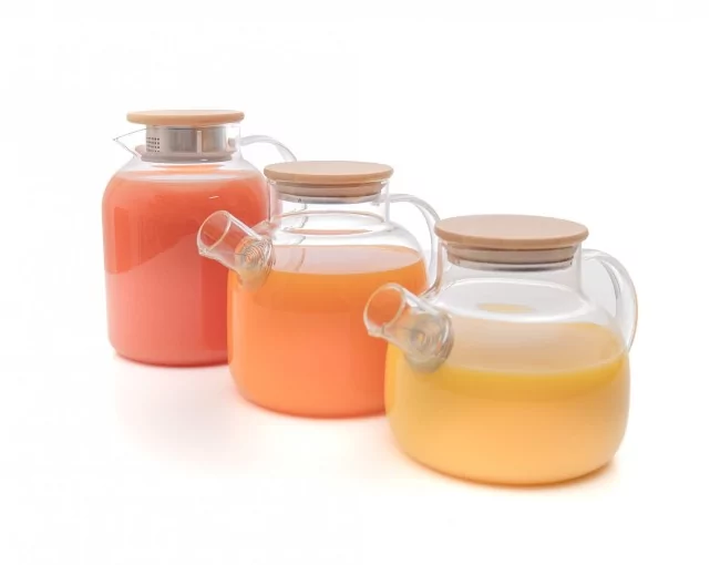 Teekanne mit  Bambus-Deckel 1500 ml