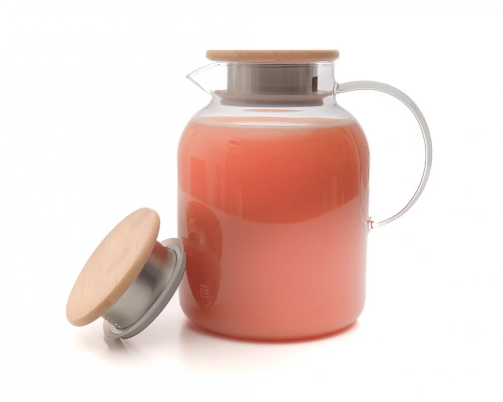 Teekanne mit  Bambus-Deckel 1400 ml