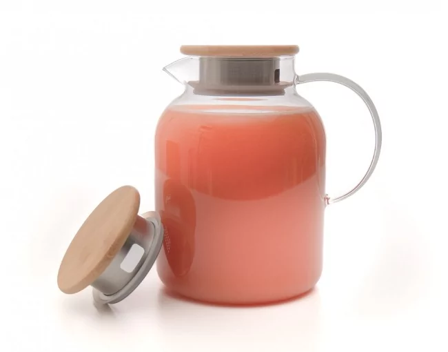 Teekanne mit  Bambus-Deckel 1400 ml