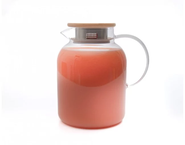Teekanne mit  Bambus-Deckel 1400 ml