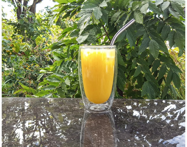 Set of 10 stainless steel drinking straws