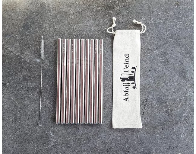 Trinkhalme aus Edelstahl 10er Set