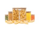 Square storage jars with bamboo lids, set of 6