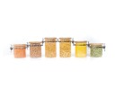Clip-on storage jars with bamboo lids, set of 6