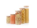 Bocaux de rangement ronds avec couvercles en bambou, lot de 5