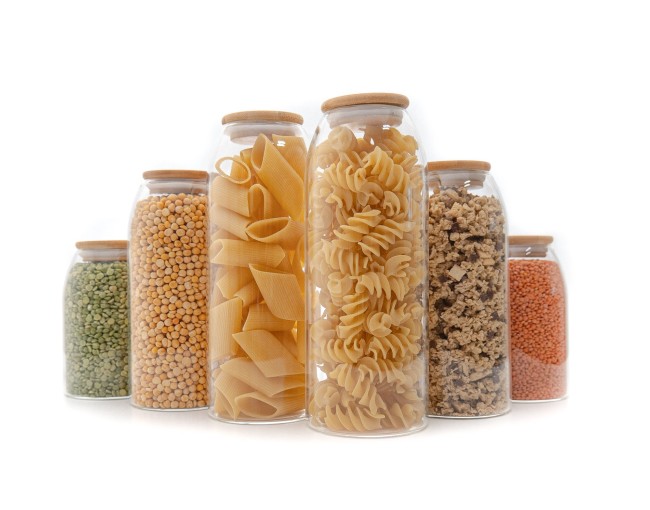 Bocaux de conservation avec couvercles en bambou, ovales, lot de 6