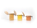 Clip-on storage jars with bamboo lids, set of 3
