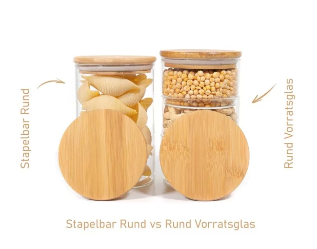 Runde Vorratsgläser Stapelbar 3er Set