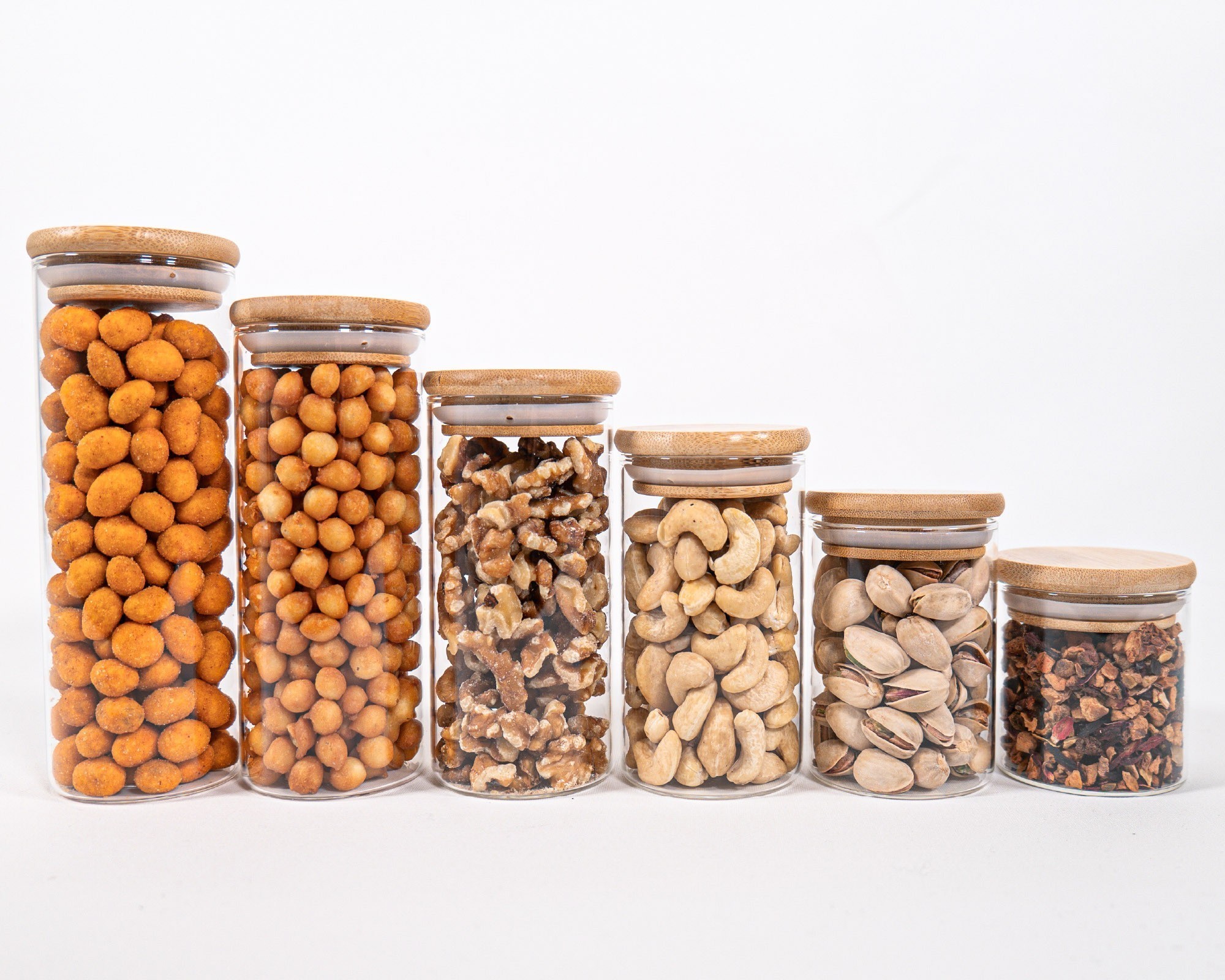 Bocaux de stockage ronds et étroits individuellement