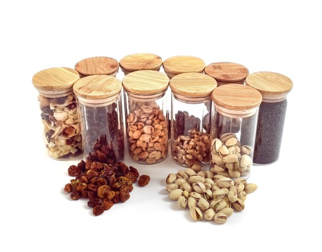 Bocaux de stockage ronds et étroits individuellement