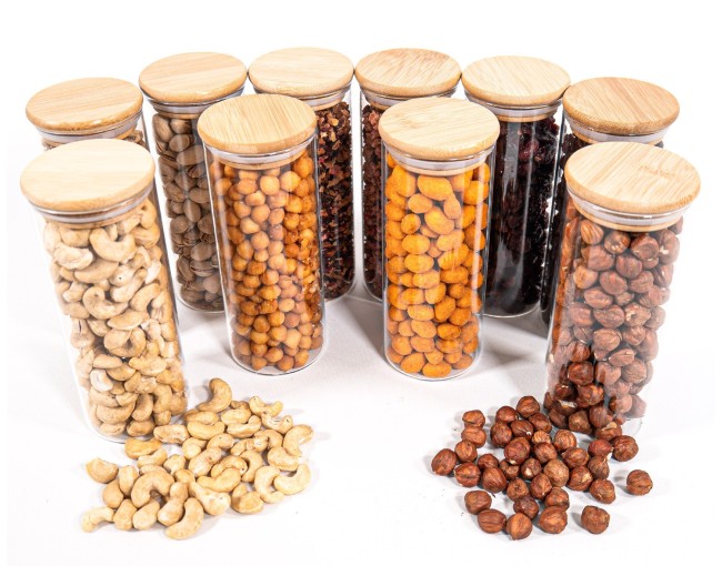 Bocaux de stockage ronds et étroits individuellement