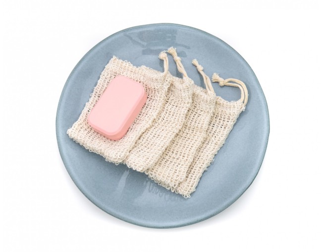 Sacs à savon pour la douche, lot de 4