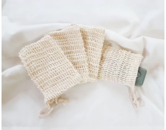 Seifenbeutel aus Sisal zum Duschen 4er Set