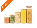 B-Stock Square storage jars with bamboo lids individually
