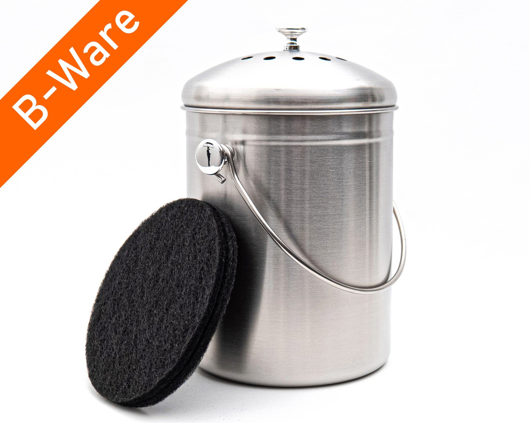 Bac à compost B-stock 5 litres en acier inoxydable avec filtre