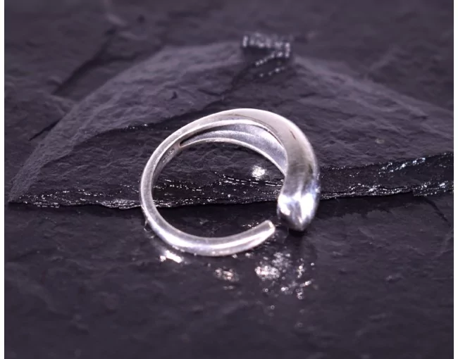 Glänzender Silberring modern offen