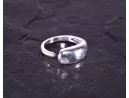 Glänzender Silberring modern offen
