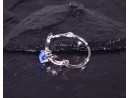 Offener Silberring mit blauem Kristall