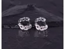 Detailreiche Silberohrringe mit Kettenmotiv und Zirkonen