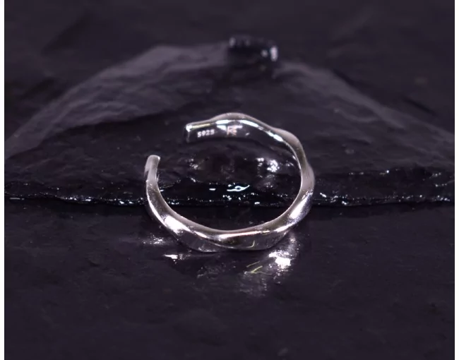 Elegant gewundener Silberring