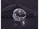 Geometrischer Silberring mit glattpolierten Kügelchen
