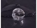 Geometrischer Silberring mit glattpolierten Kügelchen