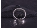 Geometrischer Silberring mit glattpolierten Kügelchen