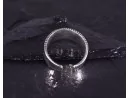 Geometrischer Silberring mit glattpolierten Kügelchen