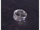 Geometrischer Silberring mit glattpolierten Kügelchen