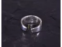 Geometrischer Silberring mit glattpolierten Kügelchen