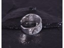 Geometrischer Silberring mit glattpolierten Kügelchen