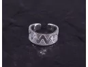 Geometrischer Silberring mit glattpolierten Kügelchen