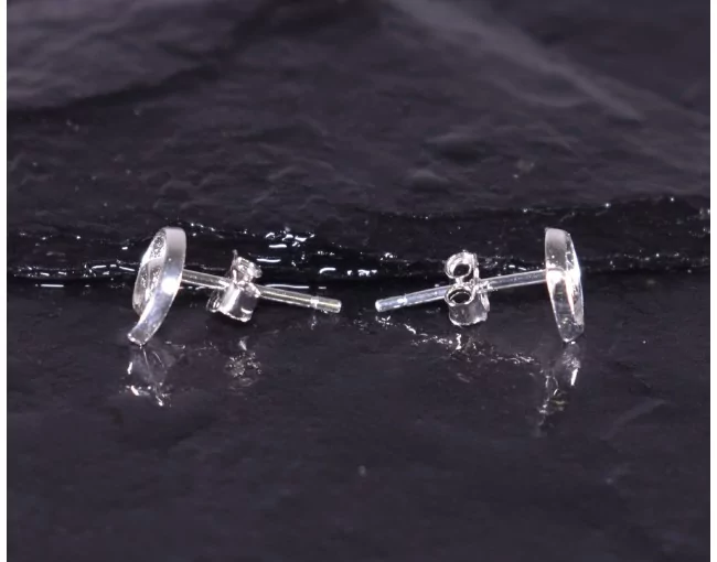 Glänzender Silberohrstecker spiralförmig