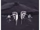 Grosse gebürstete Silberohrstecker