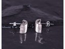 Grosse gebürstete Silberohrstecker